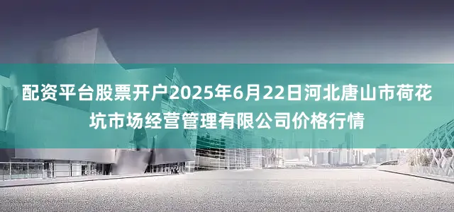 配资平台股票开户2025年6月22日河北唐山市荷花坑市场经营管理有限公司价格行情